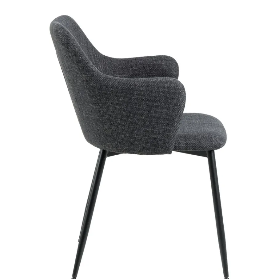 Eetkamerstoelen< Eetkamerstoel Iben Donkergrijs