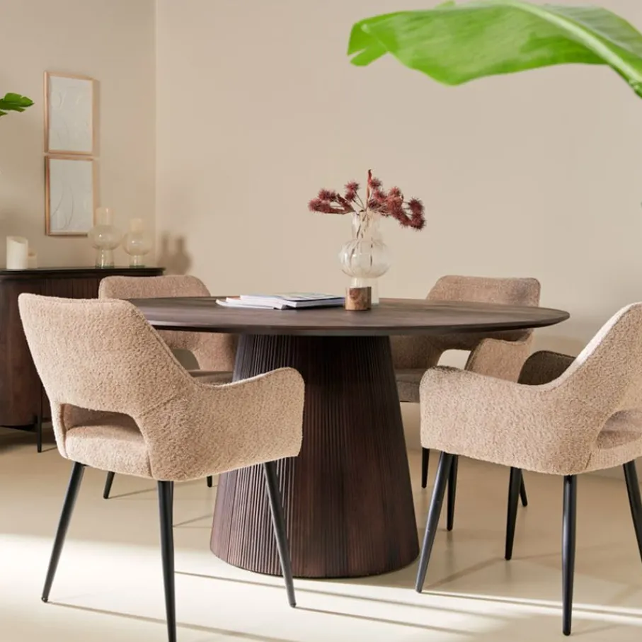 Eetkamerstoelen< Eetkamerstoel Kegan Beige