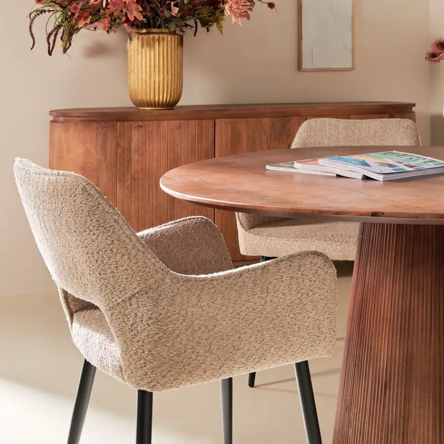 Eetkamerstoelen< Eetkamerstoel Kegan Beige