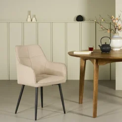 Eetkamerstoelen< Eetkamerstoel Leuven Beige