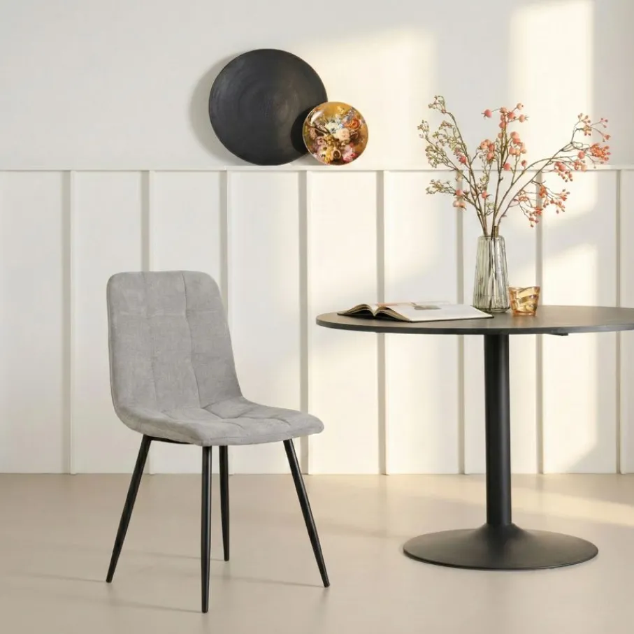 Eetkamerstoelen< Eetkamerstoel Lier Grijs