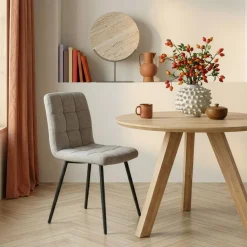 Eetkamerstoelen< Eetkamerstoel Luik Grijs