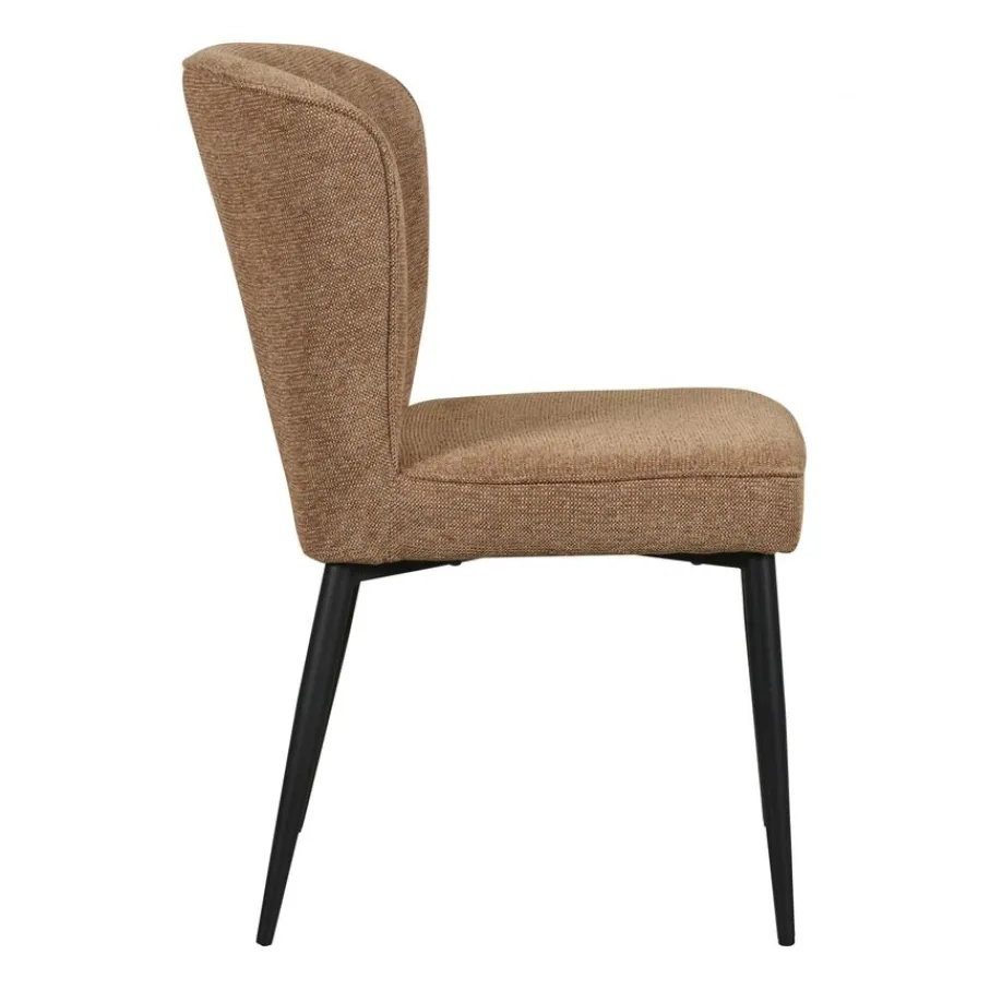 Eetkamerstoelen< Eetkamerstoel Reva Hazelnootbruin