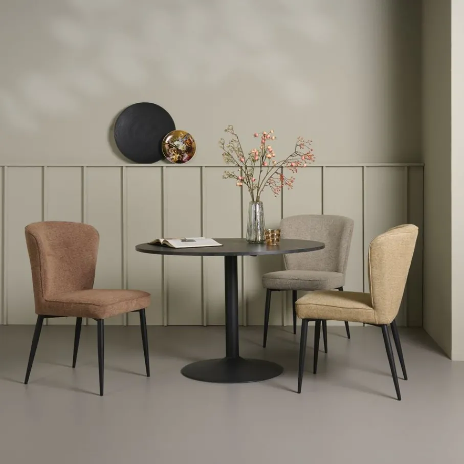 Eetkamerstoelen< Eetkamerstoel Reva Hazelnootbruin