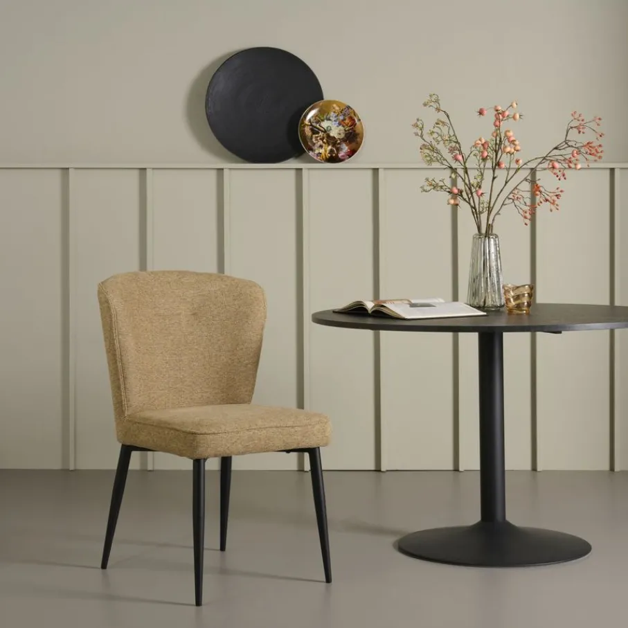 Eetkamerstoelen< Eetkamerstoel Reva Mosterdgeel