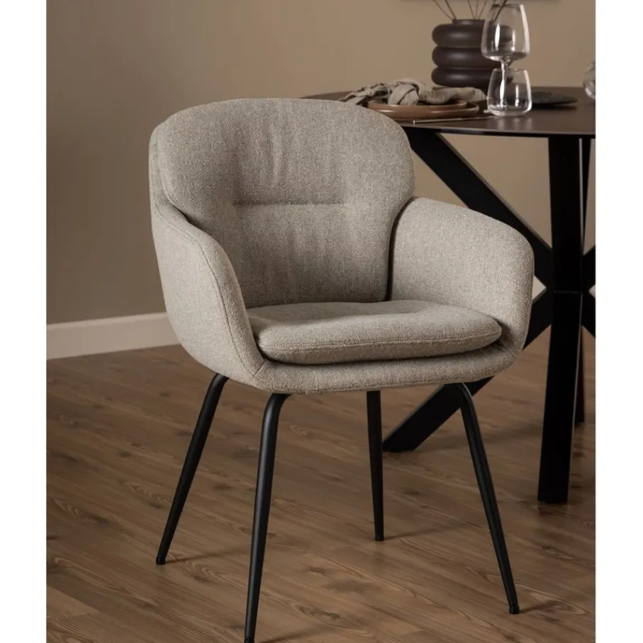 Eetkamerstoelen< Eetkamerstoel Rikke Beige