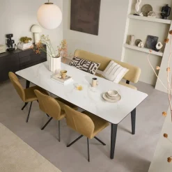 Eetkamerstoelen< Eetkamerstoel Selnass Bruin