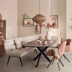 Eetkamerstoelen< Eetkamerstoel Selnass Roze
