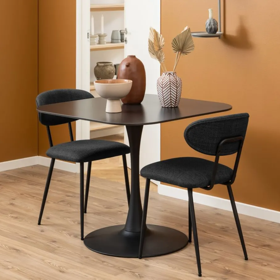 Eetkamerstoelen< Eetkamerstoel Silje Donkergrijs