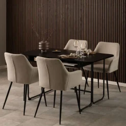 Eetkamerstoelen< Eetkamerstoel Suvi Beige