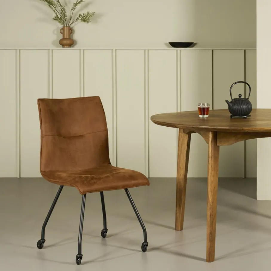 Eetkamerstoelen< Eetkamerstoel Trondheim Cognac