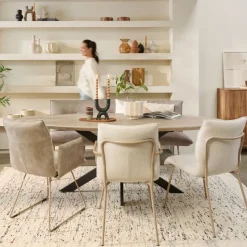 Eetkamerstoelen< Eetkamerstoel Trondheim Greige