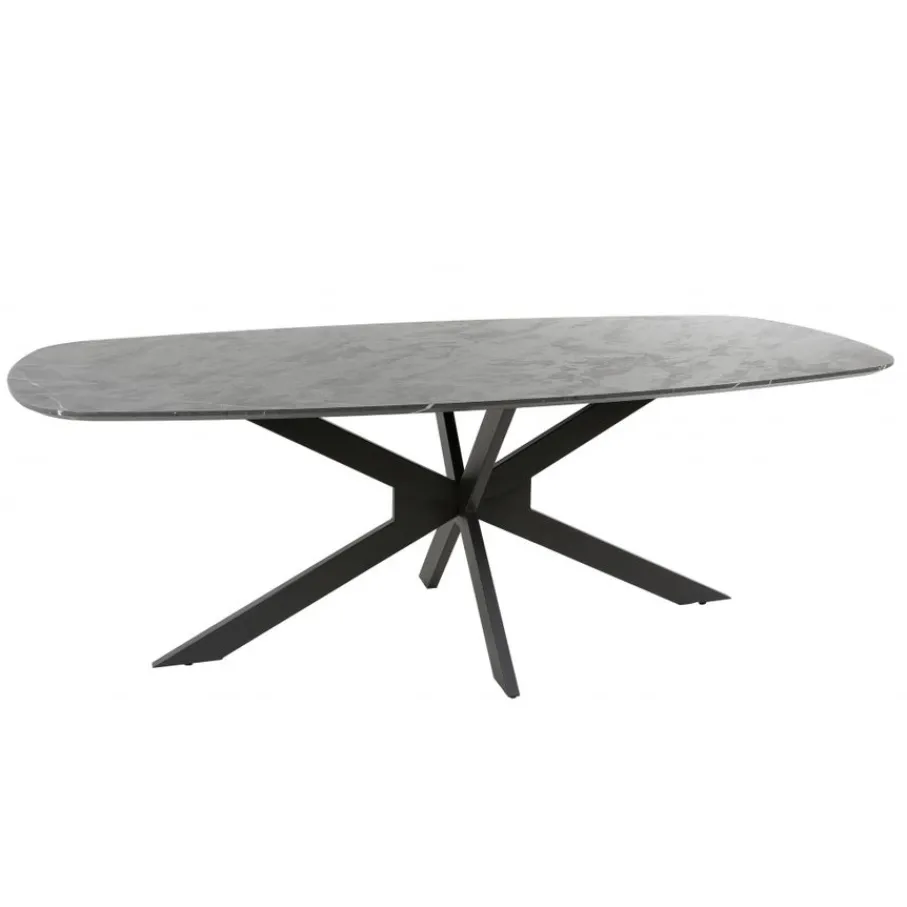 Eettafels< Eettafel Elval Donkergrijs - 215x105 cm