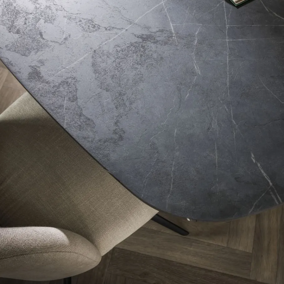 Eettafels< Eettafel Elval Donkergrijs - 215x105 cm