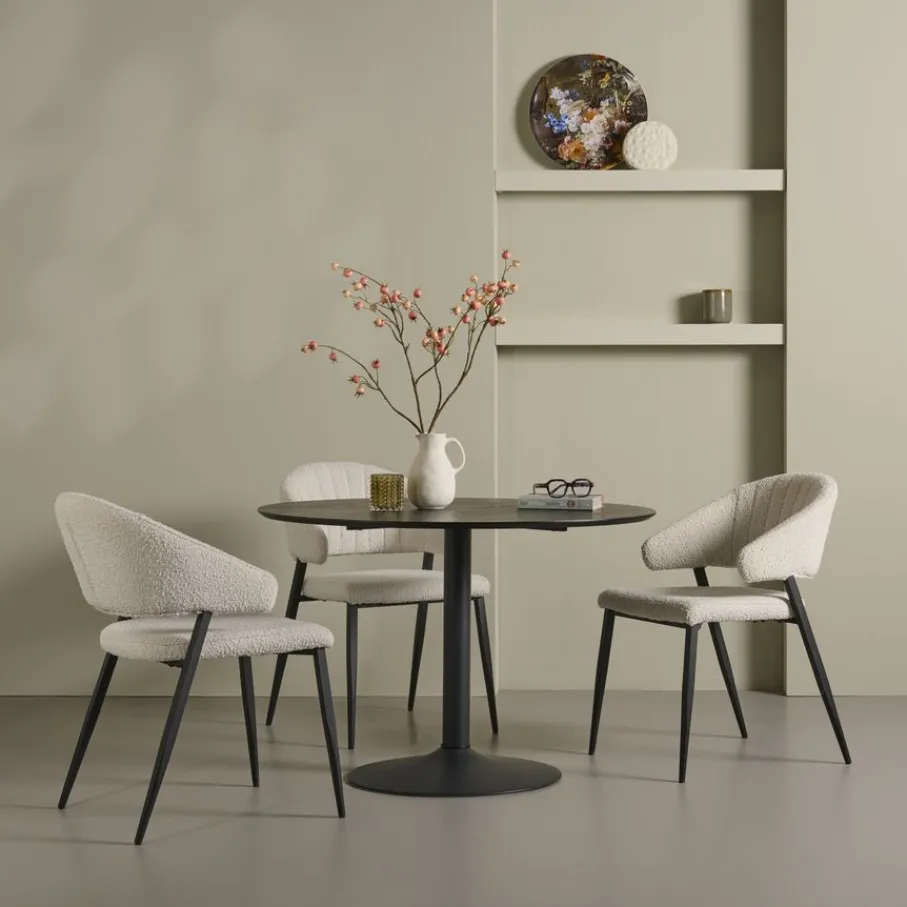 Eettafels< Eettafel Heeze Zwart - Ø 110 cm