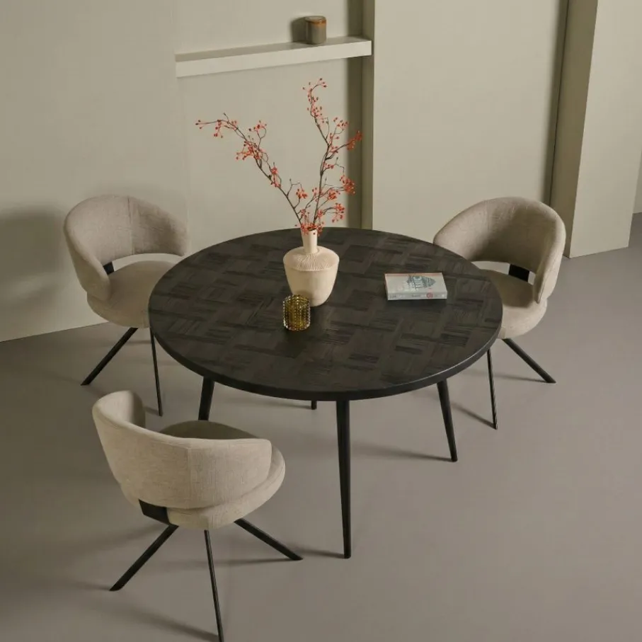 Eettafels< Eettafel Helsinge Zwart - Ø 130 cm