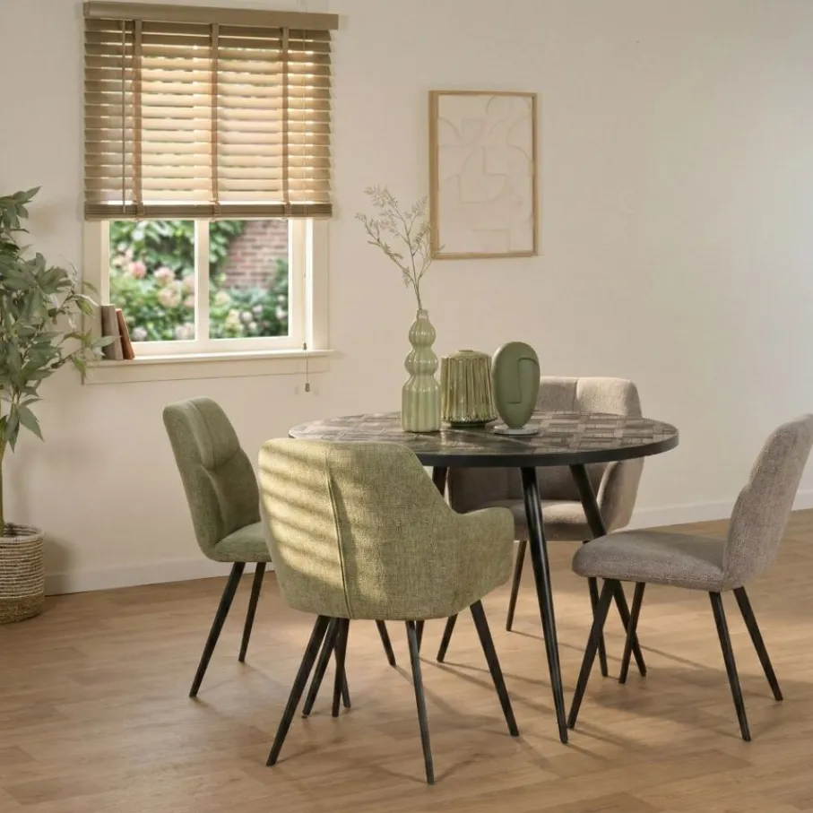 Eettafels< Eettafel Helsinge Zwart - Ø 130 cm