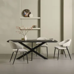 Eettafels< Eettafel Holendrecht Zwart - 200x100 cm