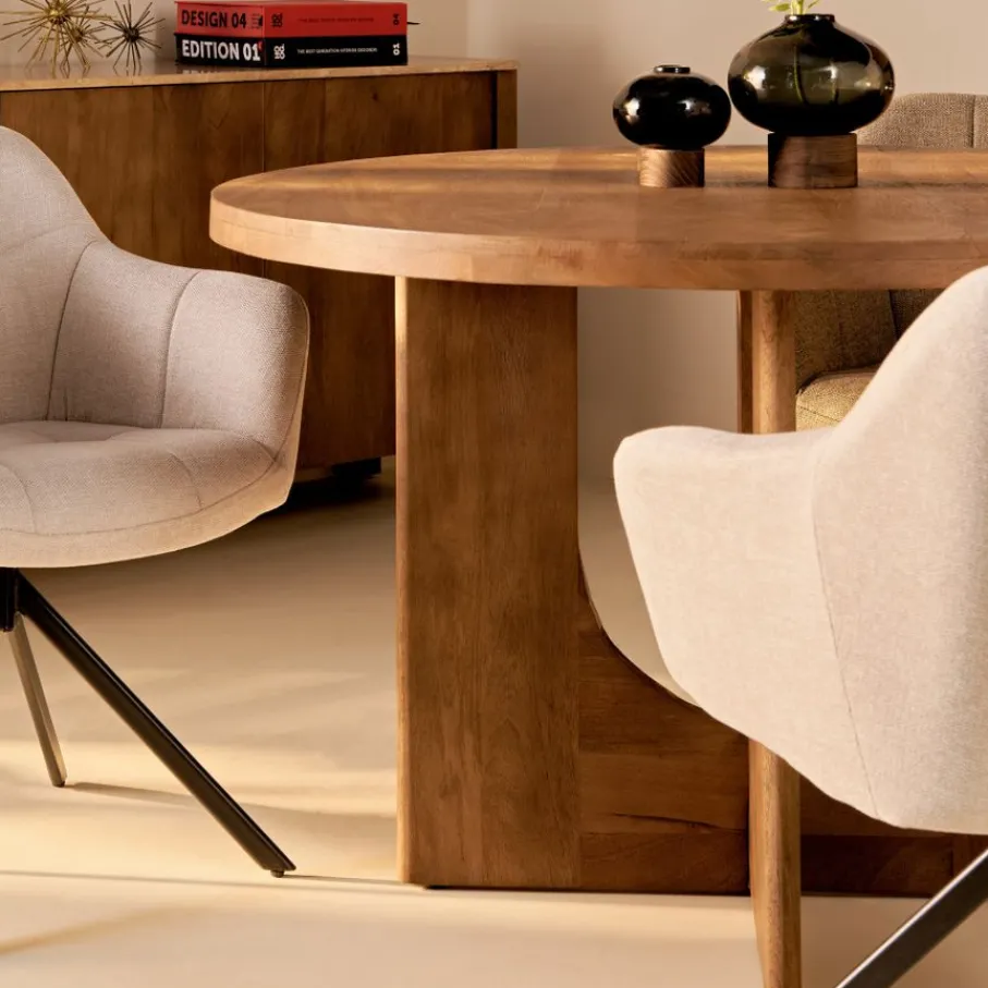 Eettafels< Eettafel Liam Kastanjebruin - Ø 150 cm