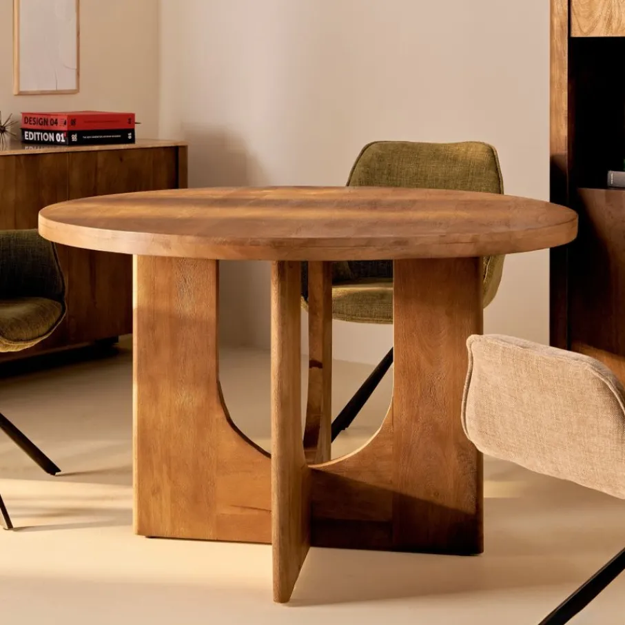 Eettafels< Eettafel Liam Kastanjebruin - Ø 120 cm