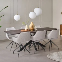 Eettafels< Eettafel Viborg Donkerbruin - 220x100 cm