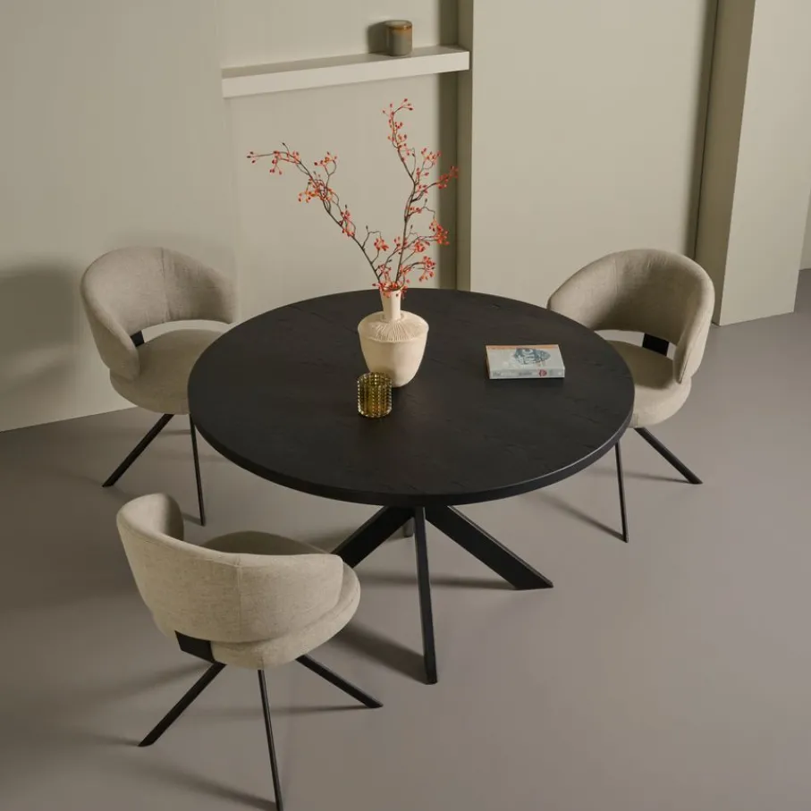 Eettafels< Eettafel Viborg Zwart - Ø 130 cm