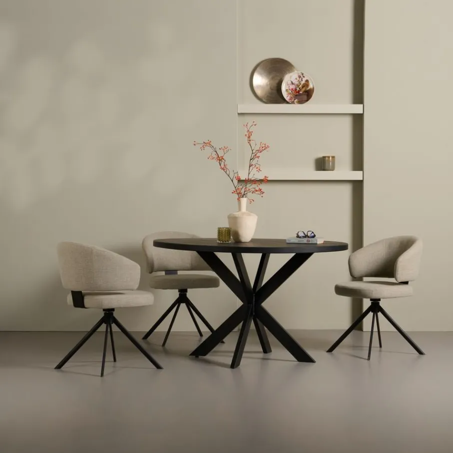 Eettafels< Eettafel Viborg Zwart - Ø 130 cm
