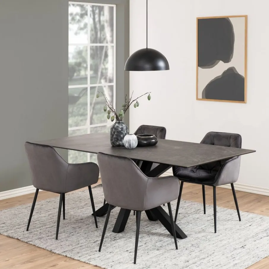 Eettafels< Eettafel Vikten Zwart - 200x100 cm