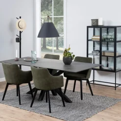 Eettafels< Eettafel Vikten Zwart - 200x100 cm