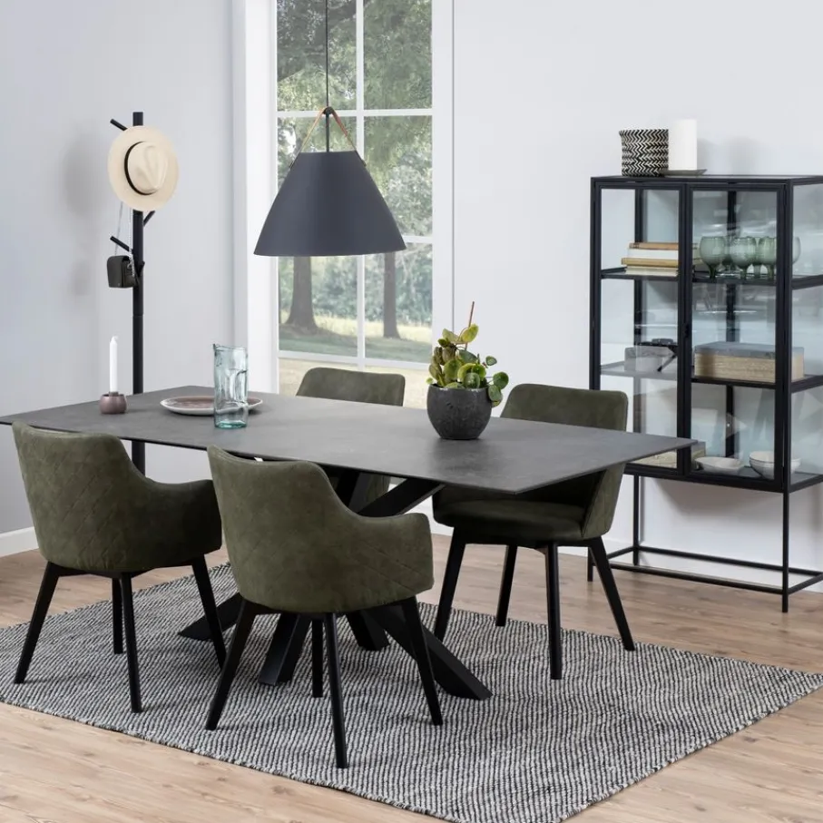 Eettafels< Eettafel Vikten Zwart - 200x100 cm