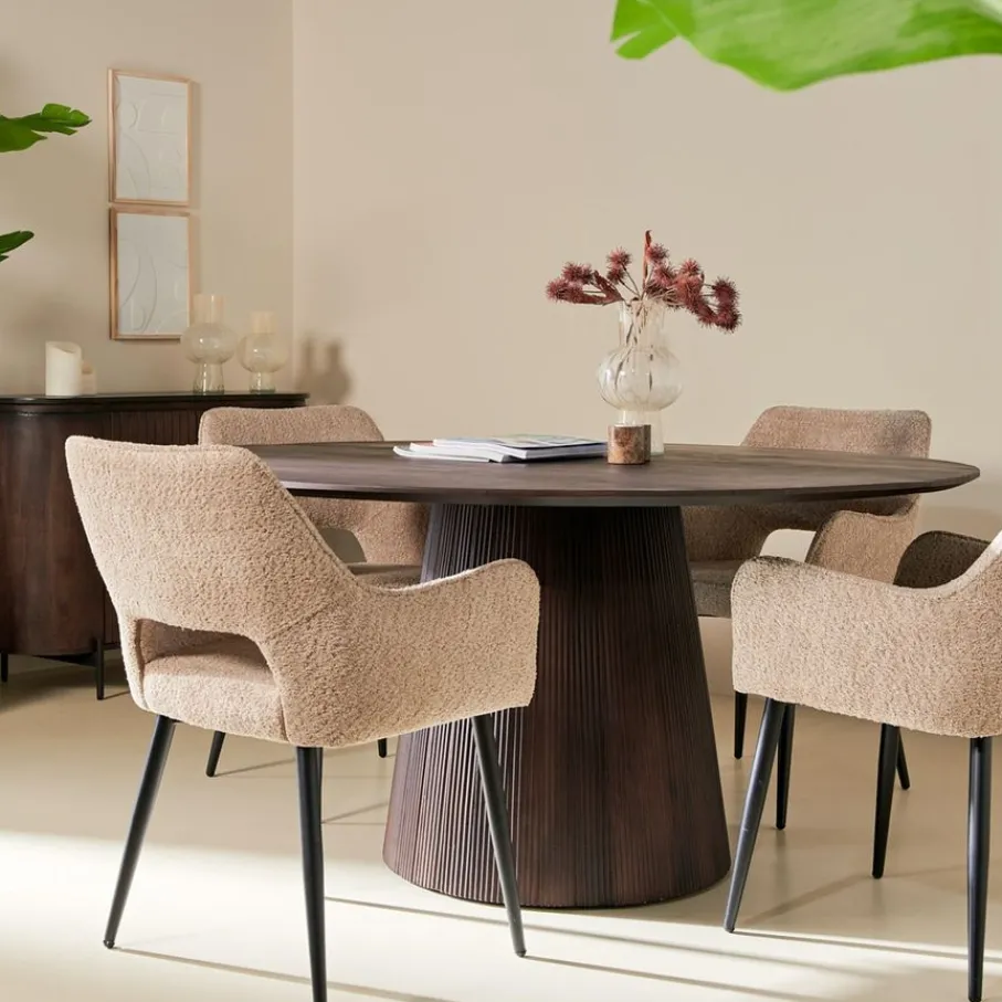 Eettafels< Eettafel Viktor Donkerbruin - Ø 120 cm