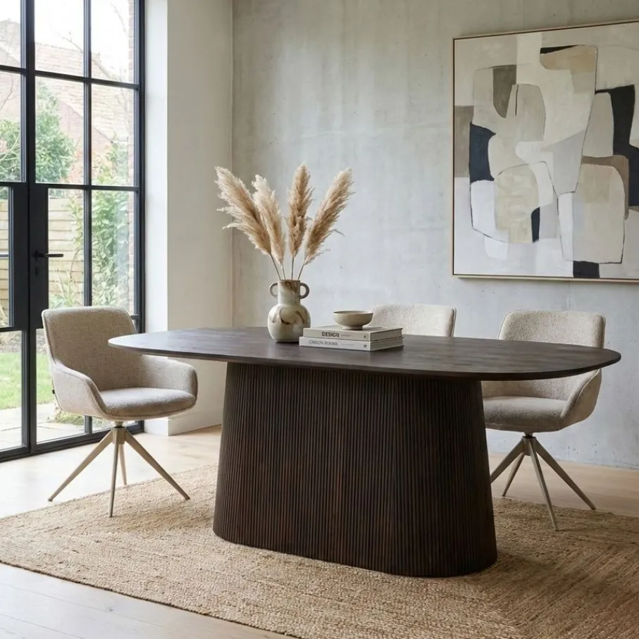 Eettafels< Eettafel Viktor Donkerbruin - 180x100 cm