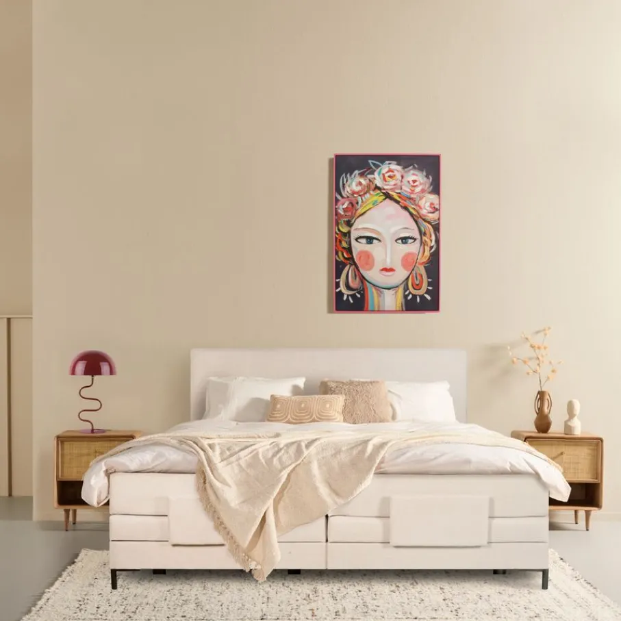 Boxsprings< Elektrische Boxspring Barcelona Naturel - 180x200 cm