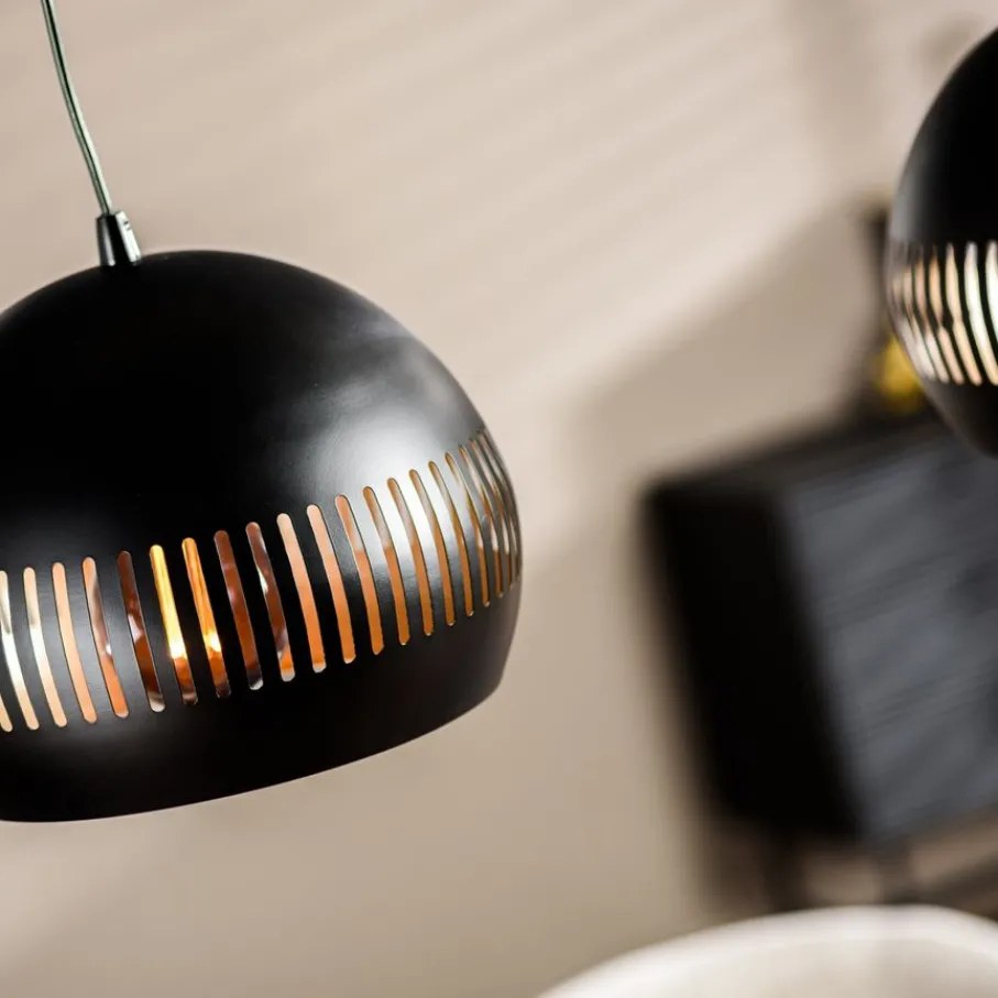 Hanglampen< Hanglamp Cabot Zwart - 3 x E27 - 140 cm breed