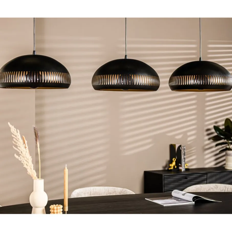 Hanglampen< Hanglamp Cabot Zwart - 3 x E27 - 150 cm breed