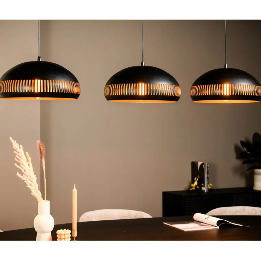 Hanglampen< Hanglamp Cabot Zwart - 3 x E27 - 150 cm breed