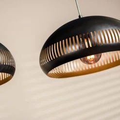 Hanglampen< Hanglamp Cabot Zwart - 3 x E27 - 150 cm breed