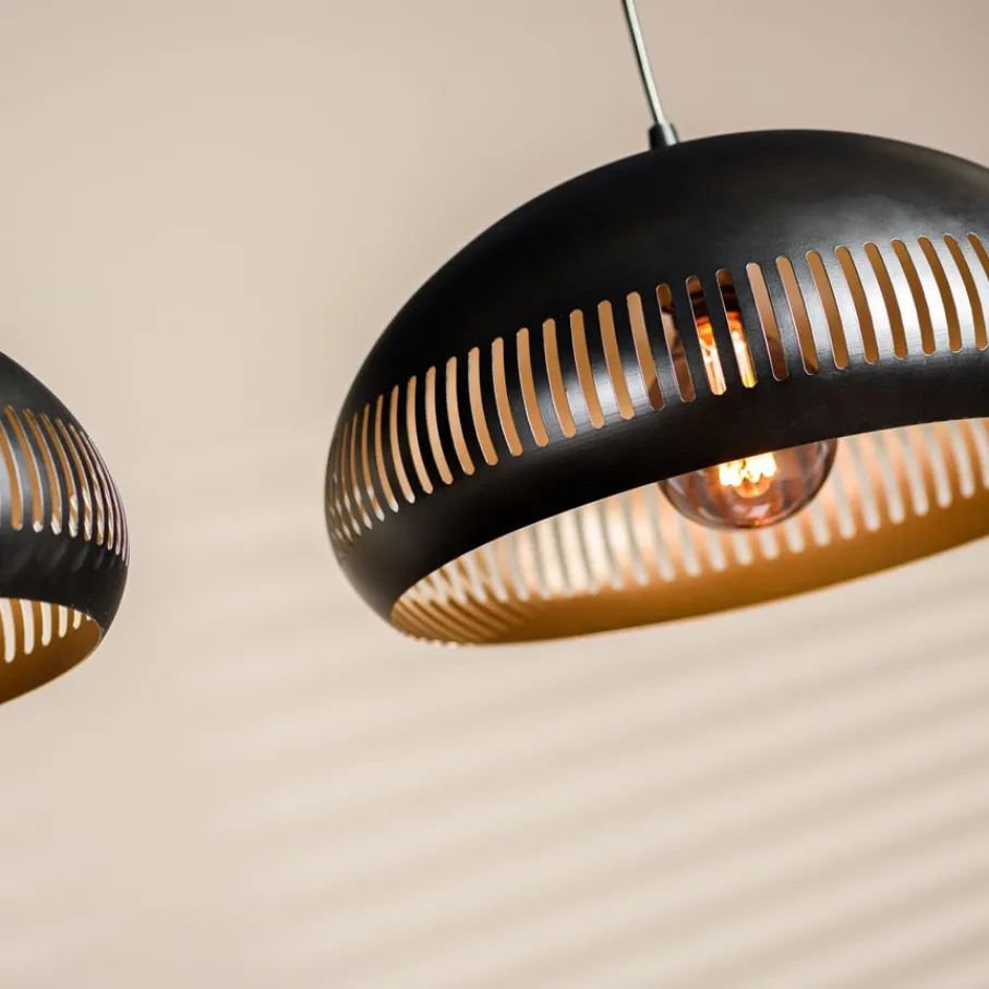 Hanglampen< Hanglamp Cabot Zwart - 3 x E27 - 150 cm breed
