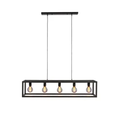 Hanglampen< Hanglamp Eric Zwart - 5 x E27 - 120 cm breed