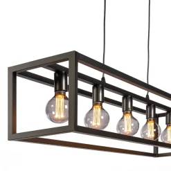 Hanglampen< Hanglamp Eric Zwart - 5 x E27 - 120 cm breed