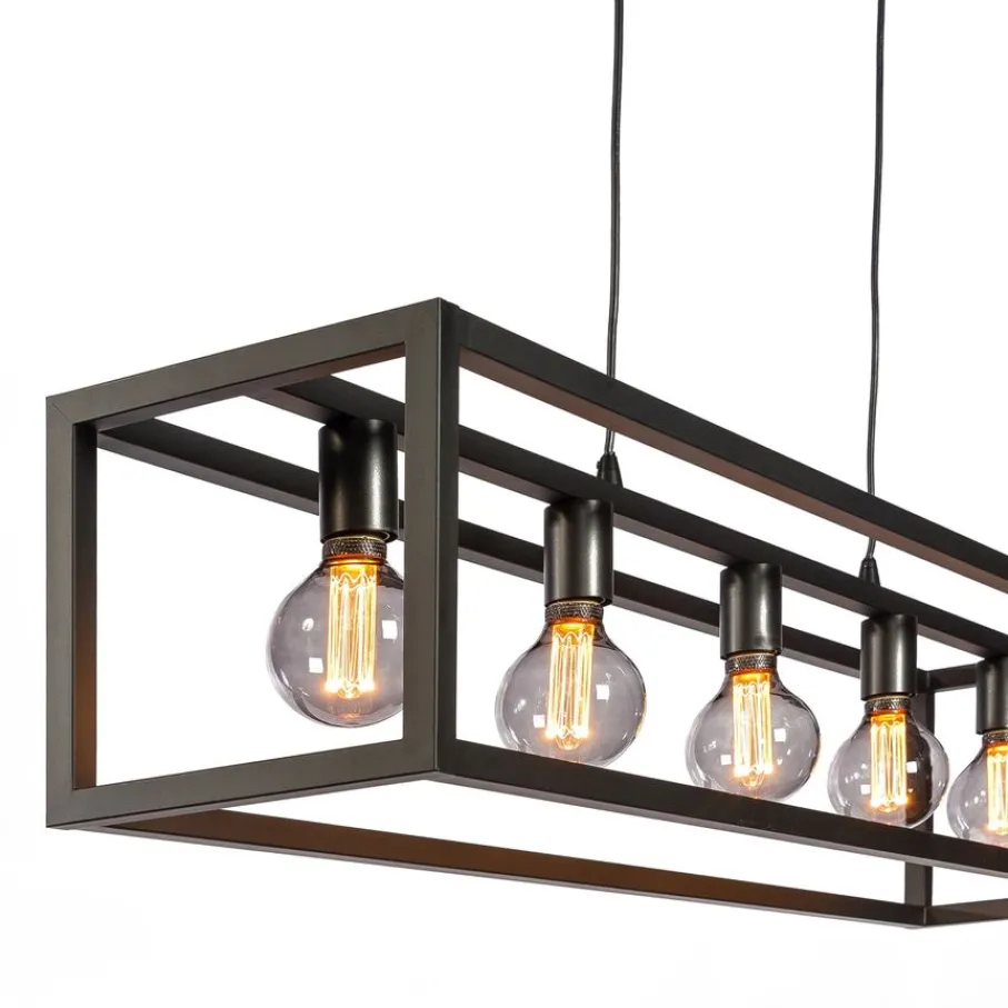 Hanglampen< Hanglamp Eric Zwart - 5 x E27 - 120 cm breed