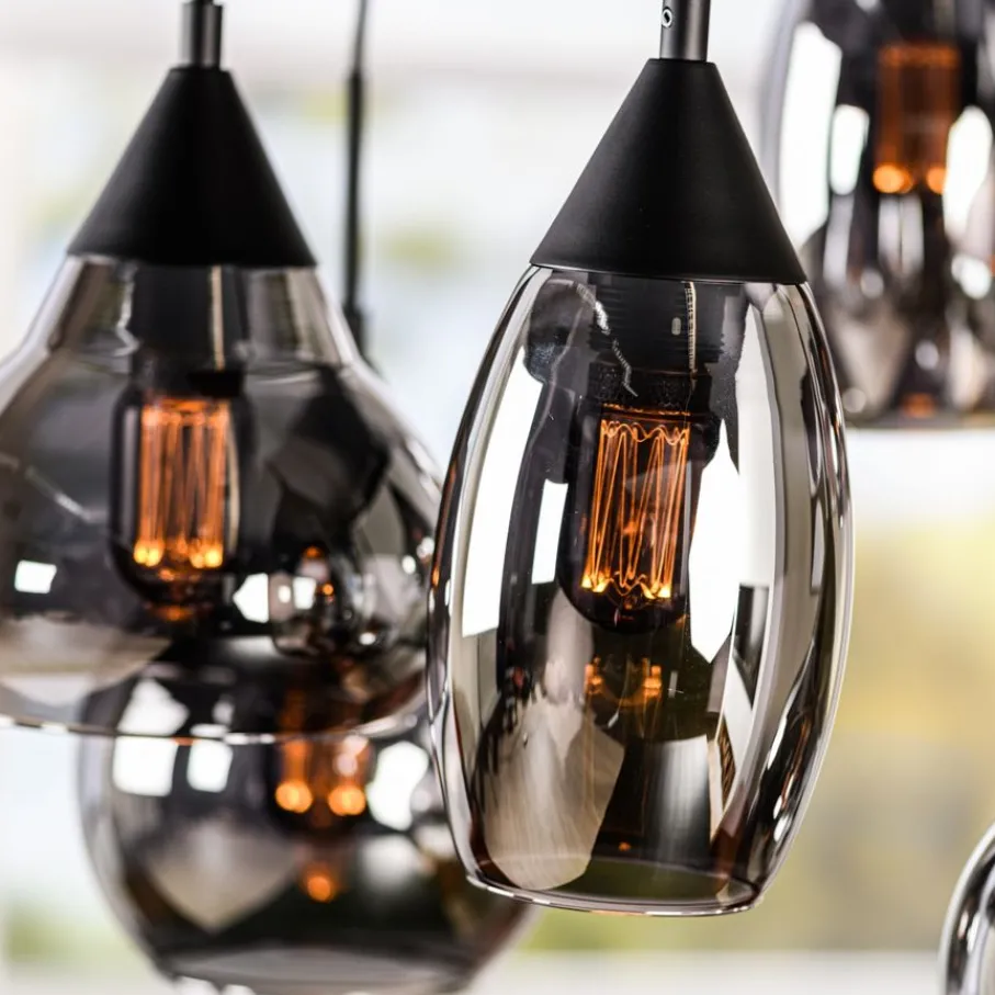 Hanglampen< Hanglamp Oriel Zwart - 6 x E27 - Ø 45 cm
