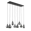 Hanglampen< Hanglamp Oriel Zwart - 8 x E27 - 120 cm breed