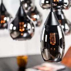Hanglampen< Hanglamp Oriel Zwart - 8 x E27 - 120 cm breed