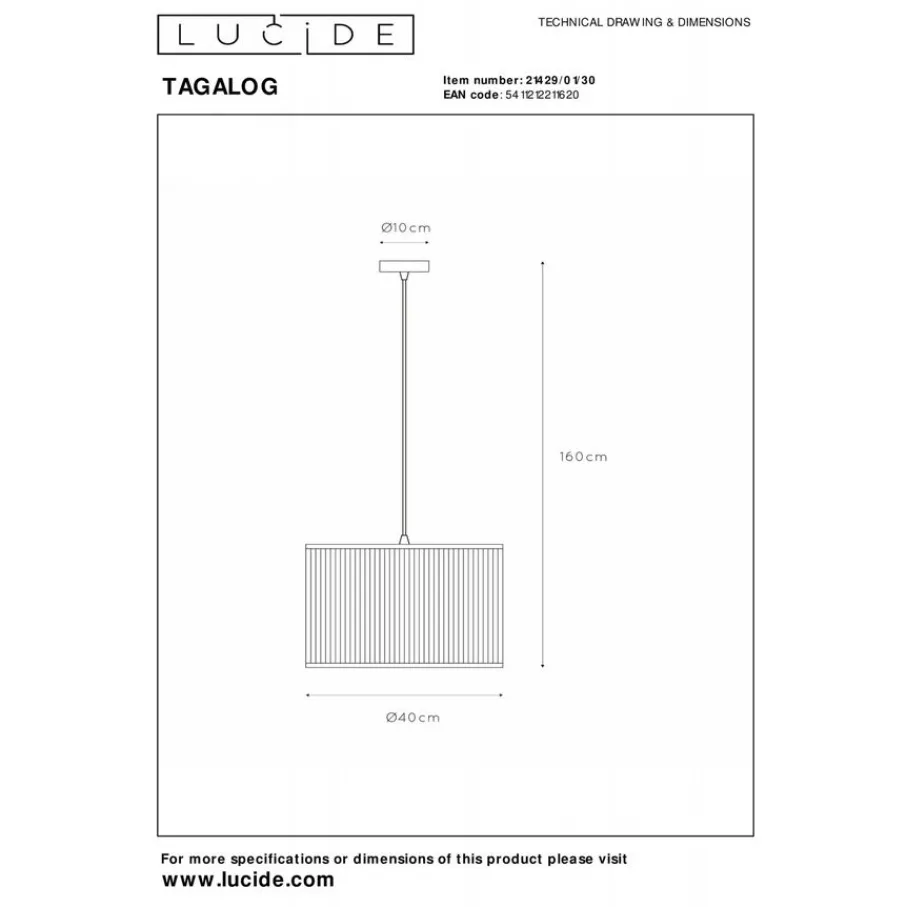 Hanglampen<Lucide Hanglamp Tagalog Zwart