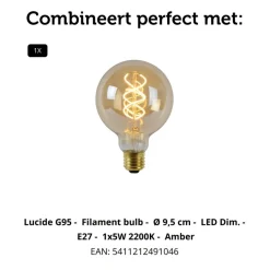 Hanglampen<Lucide Hanglamp Tagalog Zwart