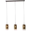 Hanglampen< Hanglamp Yvet Goud - 3 x E27 - 100 cm breed