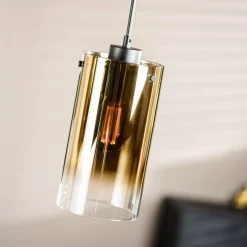 Hanglampen< Hanglamp Yvet Goud - 3 x E27 - 100 cm breed