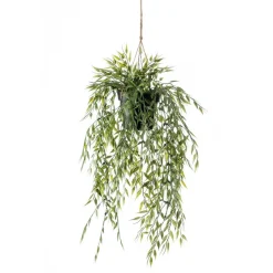 Kunstplanten & Bloemen< Hangplant Bamboo Groen - 50 cm hoog
