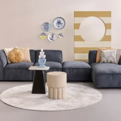 Voetenbanken|Fauteuils< Hocker Dundee Blauw
